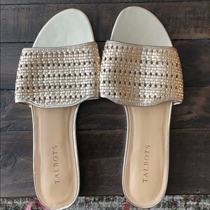 Talbots Gold Slide Sandals